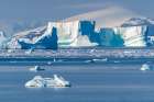 Antarctica, Port Charcot. Mountain and iceberg landscape. Art Print